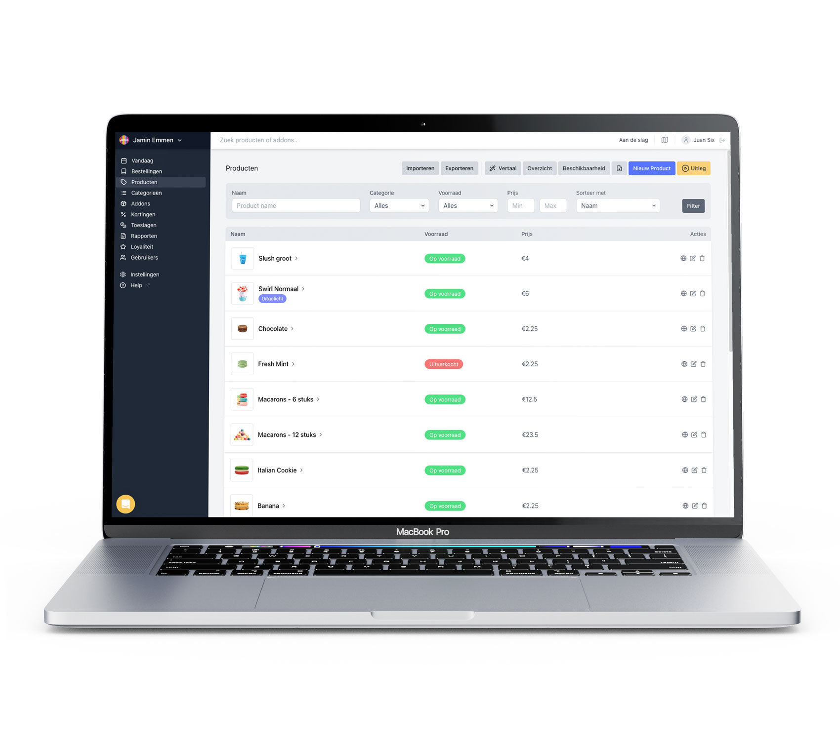 Bekijk Onesix dashboard via je laptop.